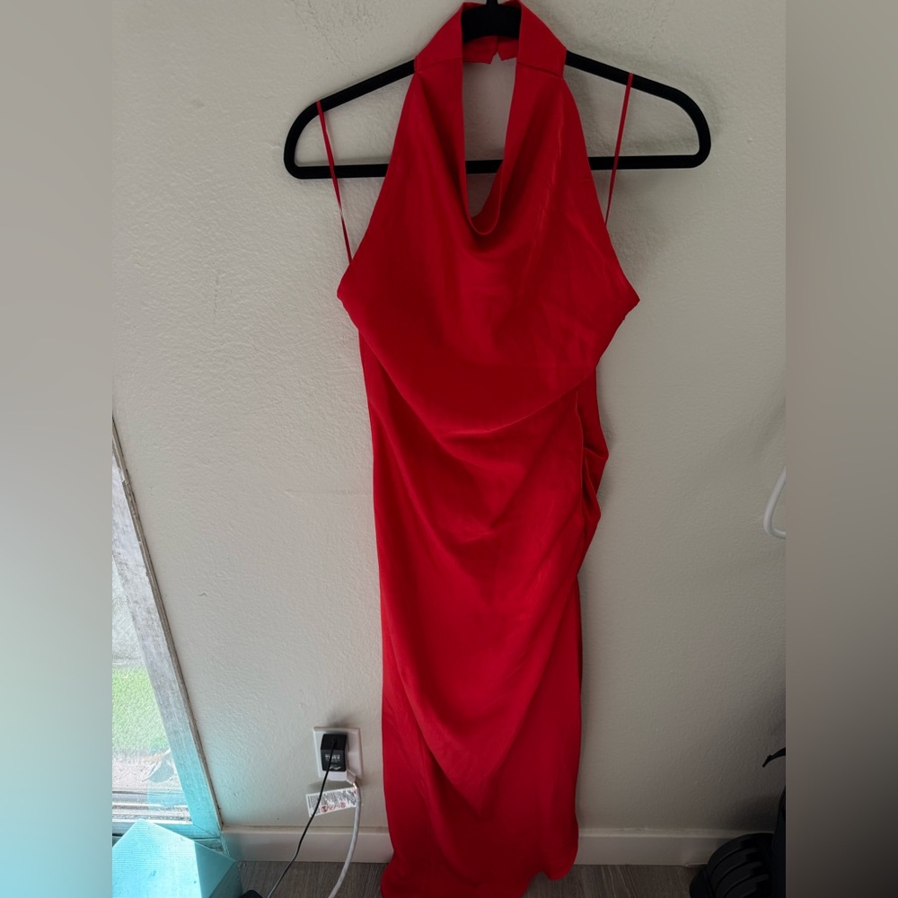 VICI Satin Red Open Back Dress Size M Holiday Christmas Cocktail